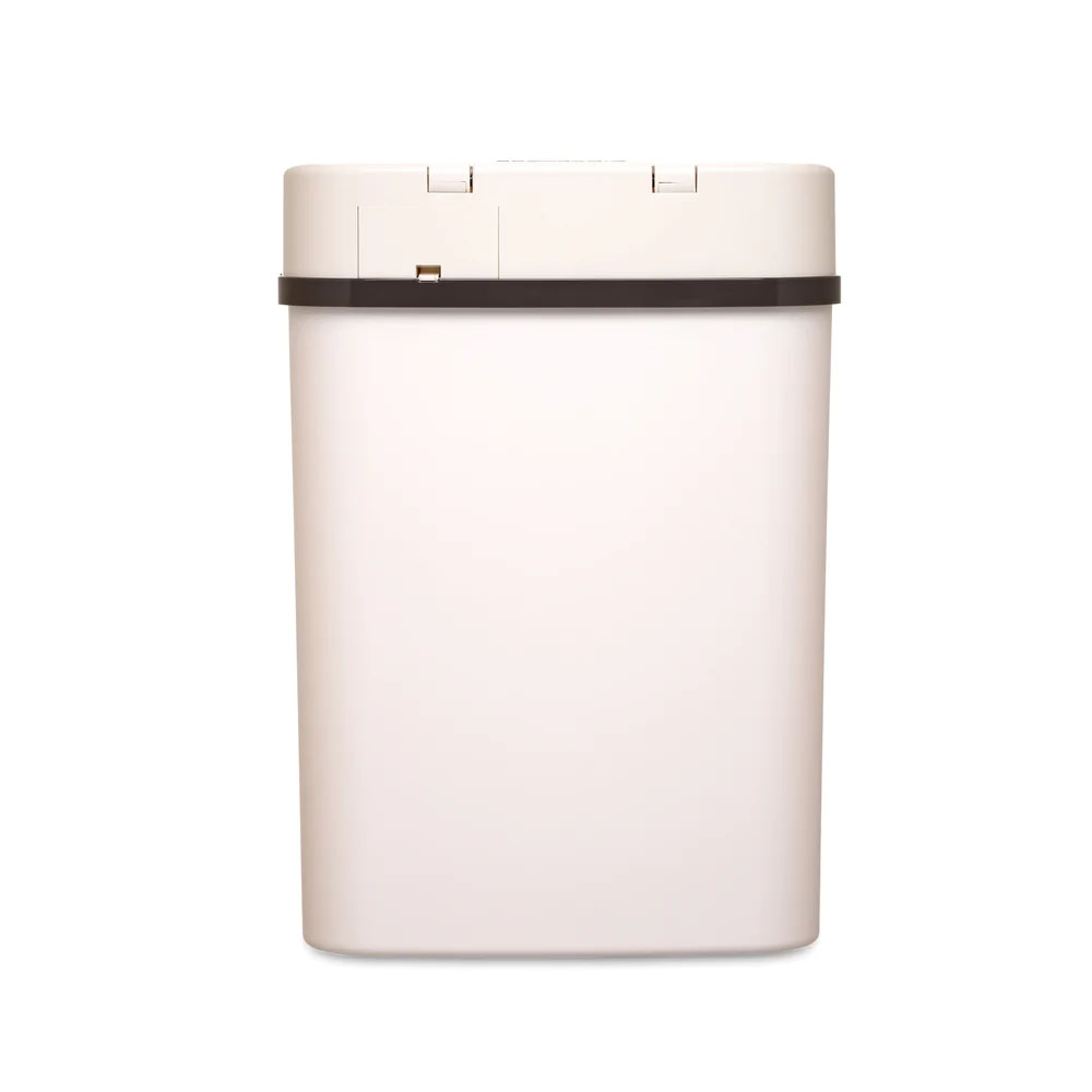 Bote de Basura Inteligente Para Baño, Cocina, Oficina. Chico 12 Litros, con Cubo Interior y Tapa Automática con Sensor de Movimiento. Color Marfil.