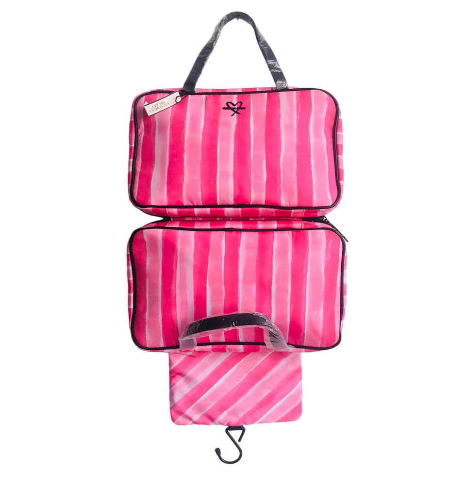 Victorias Secret Cosmetiquera 3 compartimentos color rosa 