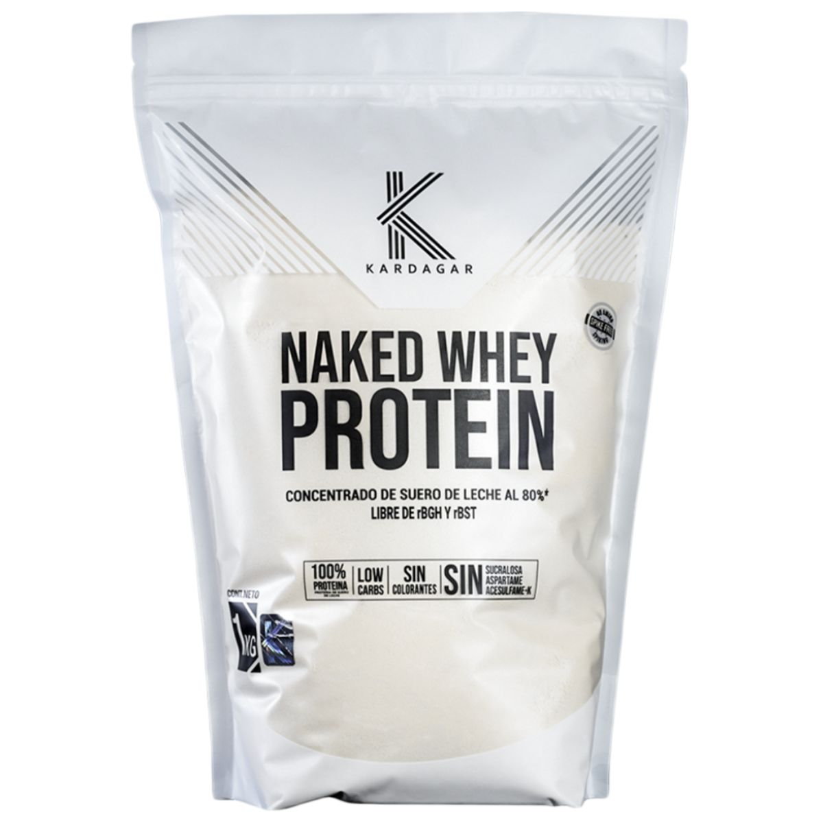 Proteína de Suero de Leche Kardagar Naked Whey Protein Concentrado al 80% 1KG	