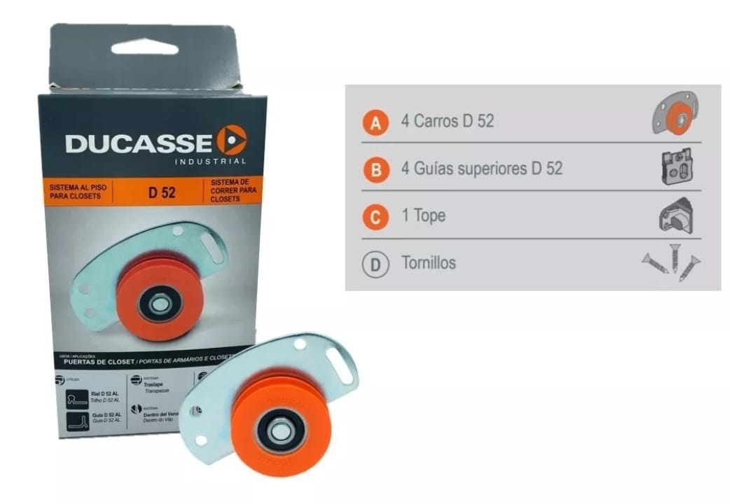 Riel,guía y carretillas D-52