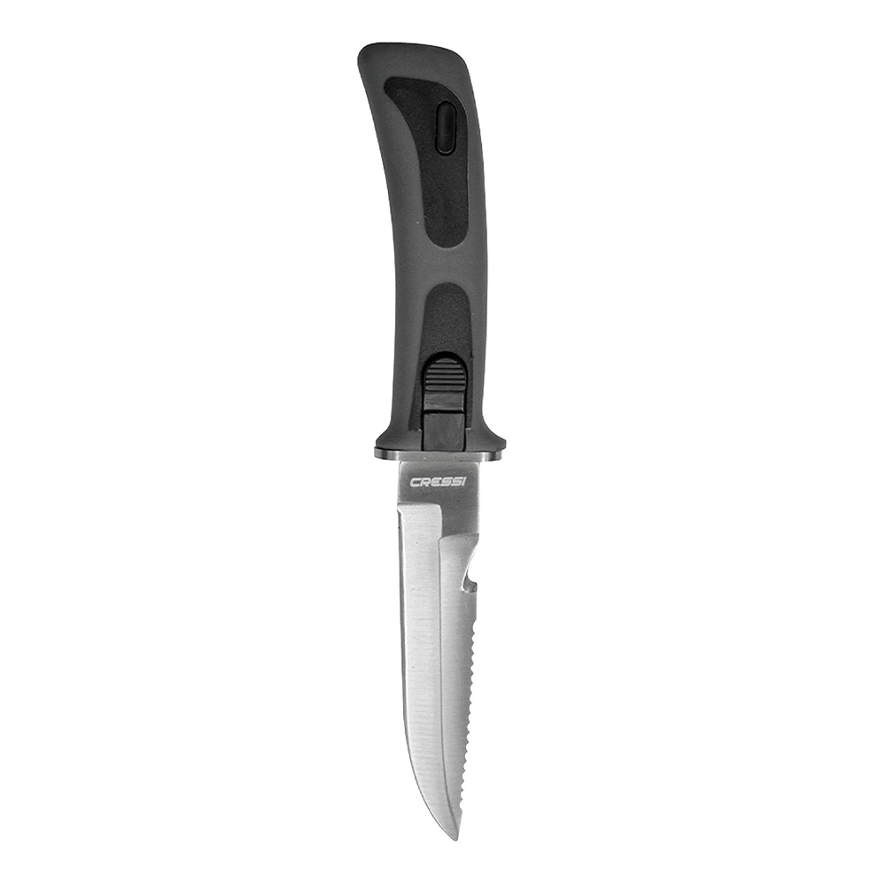 Cuchillo CRESSI Vigo Hoja de Acero Inox Para Buceo y Pesca Submarina Negro/Plateado.
