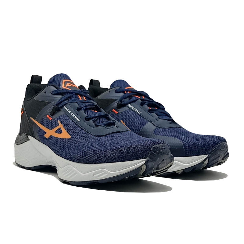 Tenis Pontiac 657 Azul Marino Naranja Hombre Deportivo Running Montaña Correr
