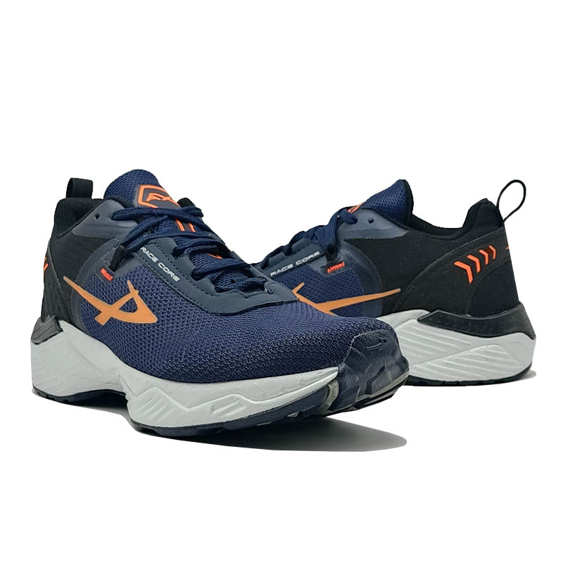 Tenis Pontiac 657 Azul Marino Naranja Hombre Deportivo Running Montaña Correr