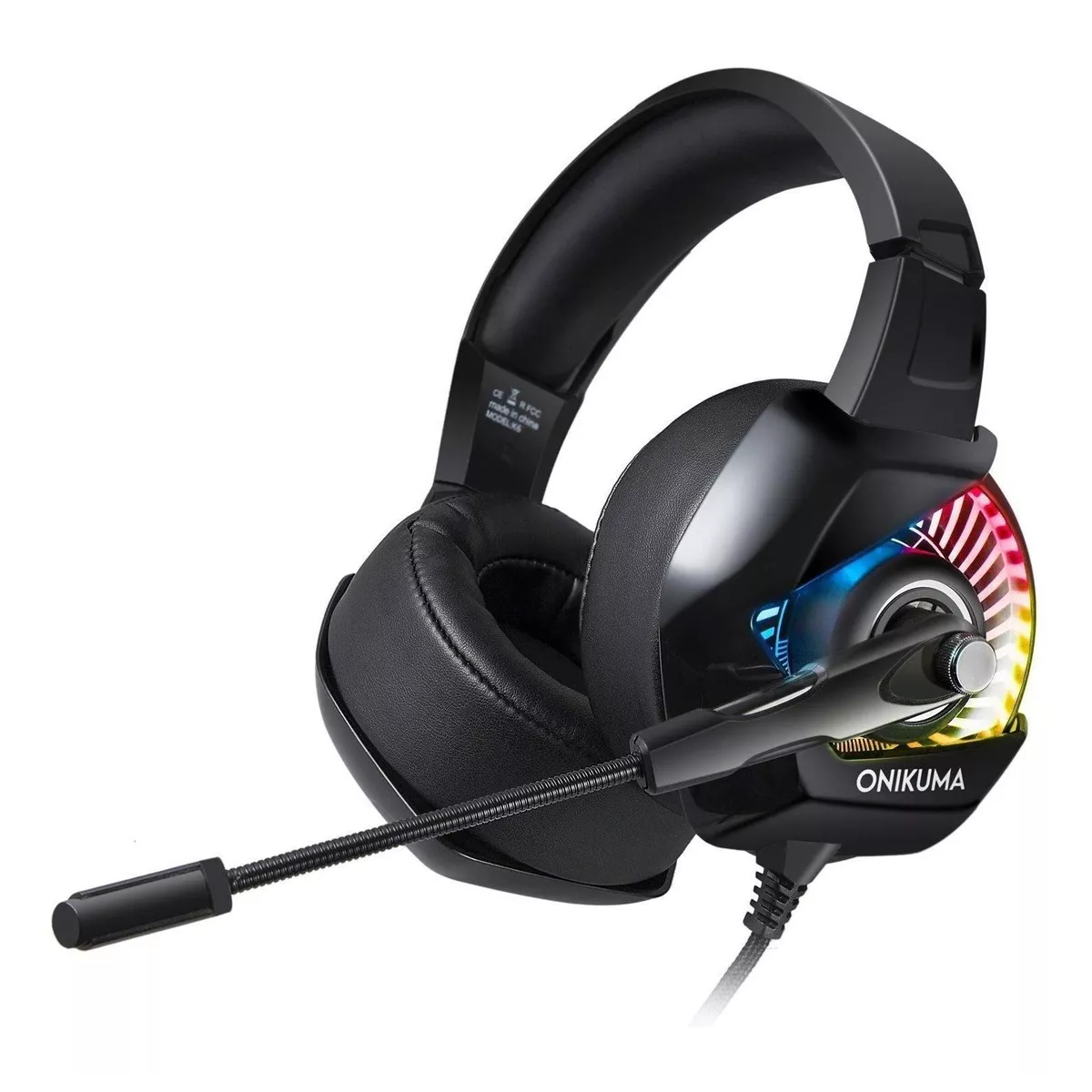 ONIKUMA Headset Microfono Audifono Profesional K6 (Negro Luz RGB)