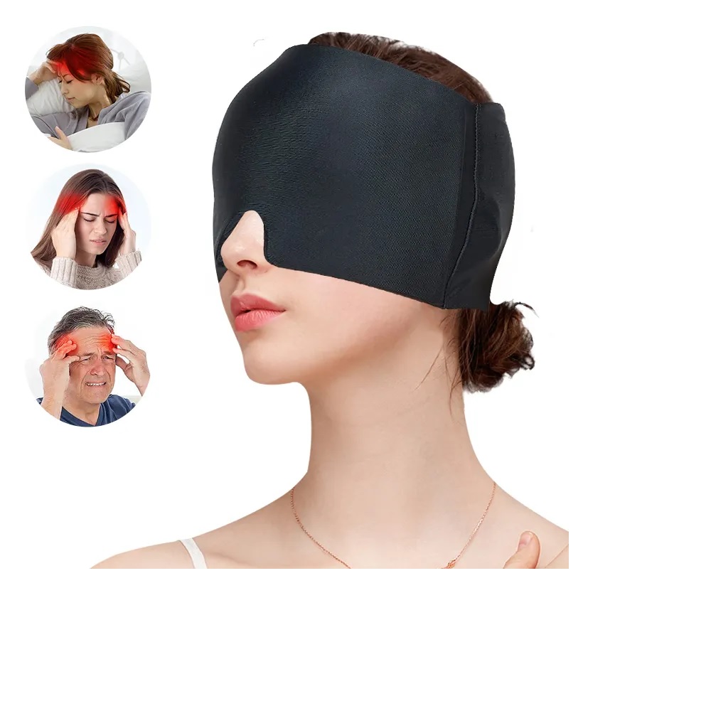 Gorro con Gel al Frente para Dolor de Cabeza, Ojos Cansados, Dormir mejor. Compresa Fria/Caliente