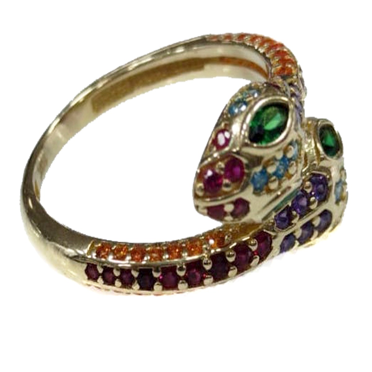 Anillo De Serpiente Colores De Oro 10k