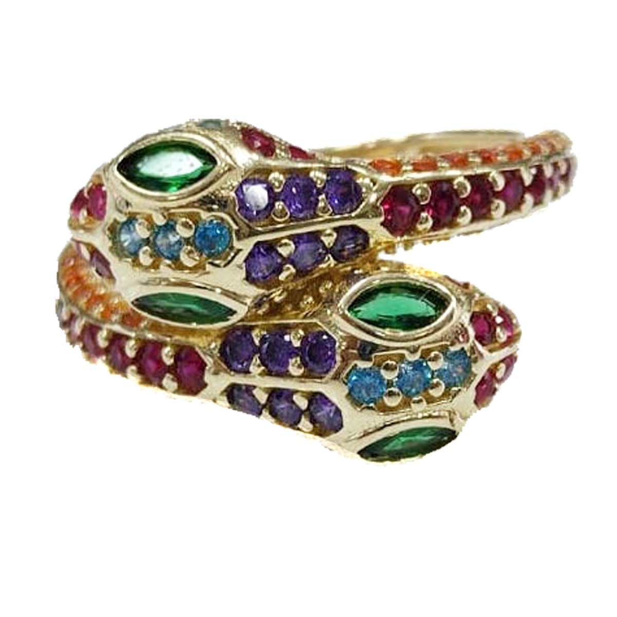 Anillo De Serpiente Colores De Oro 10k