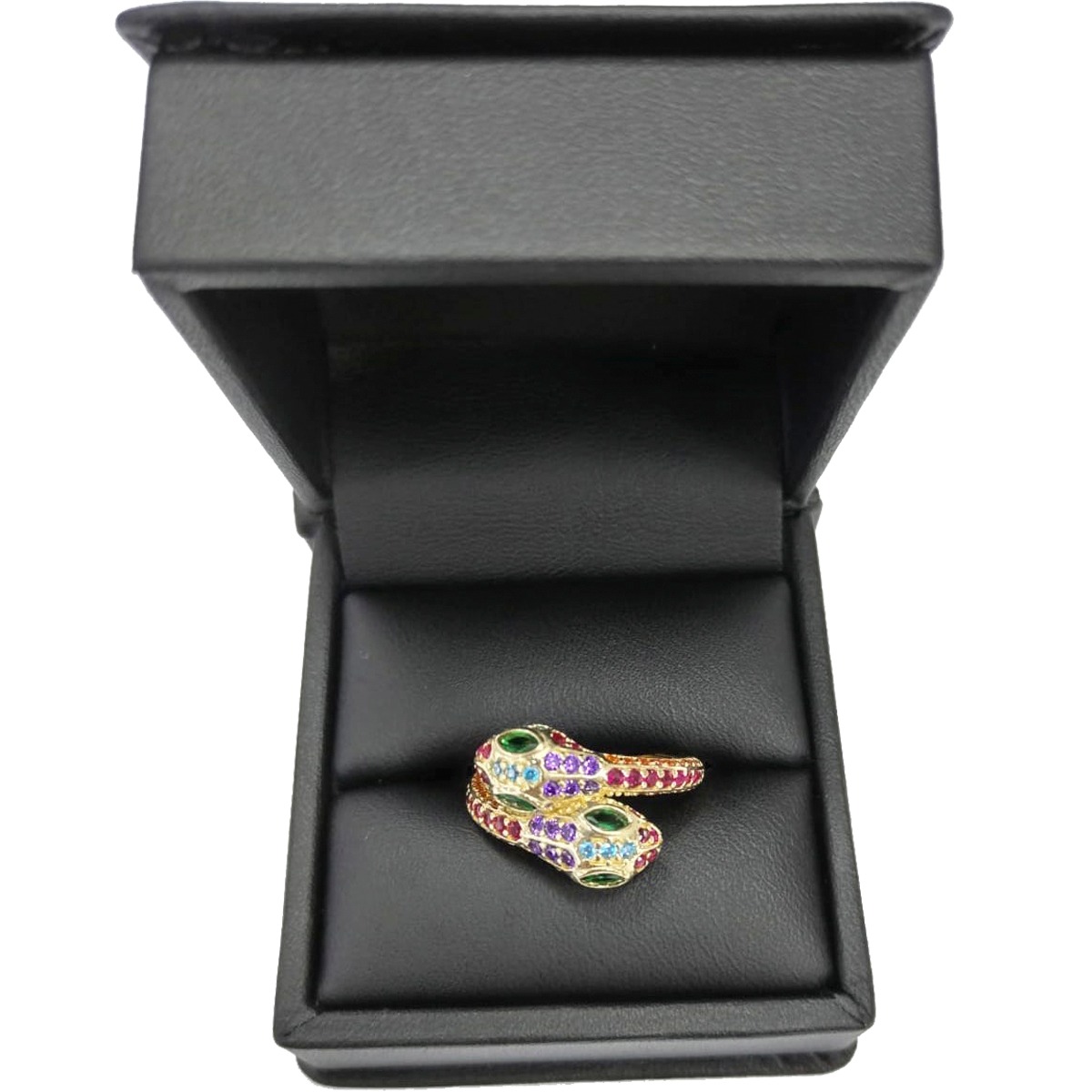 Anillo De Serpiente Colores De Oro 10k