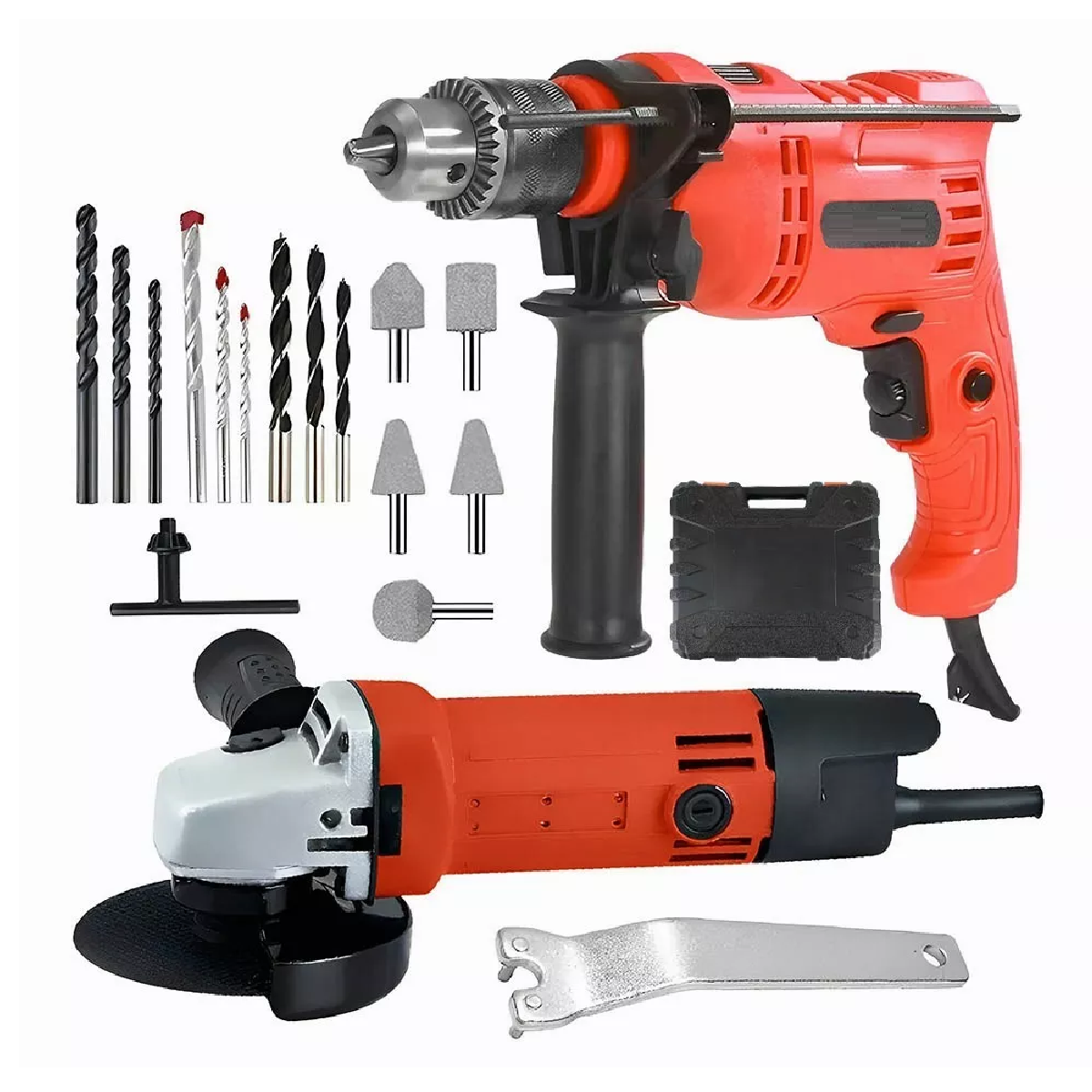 Set Taladro Rotomartillo 1780w+esmeriladora Con Accesorios 1980w