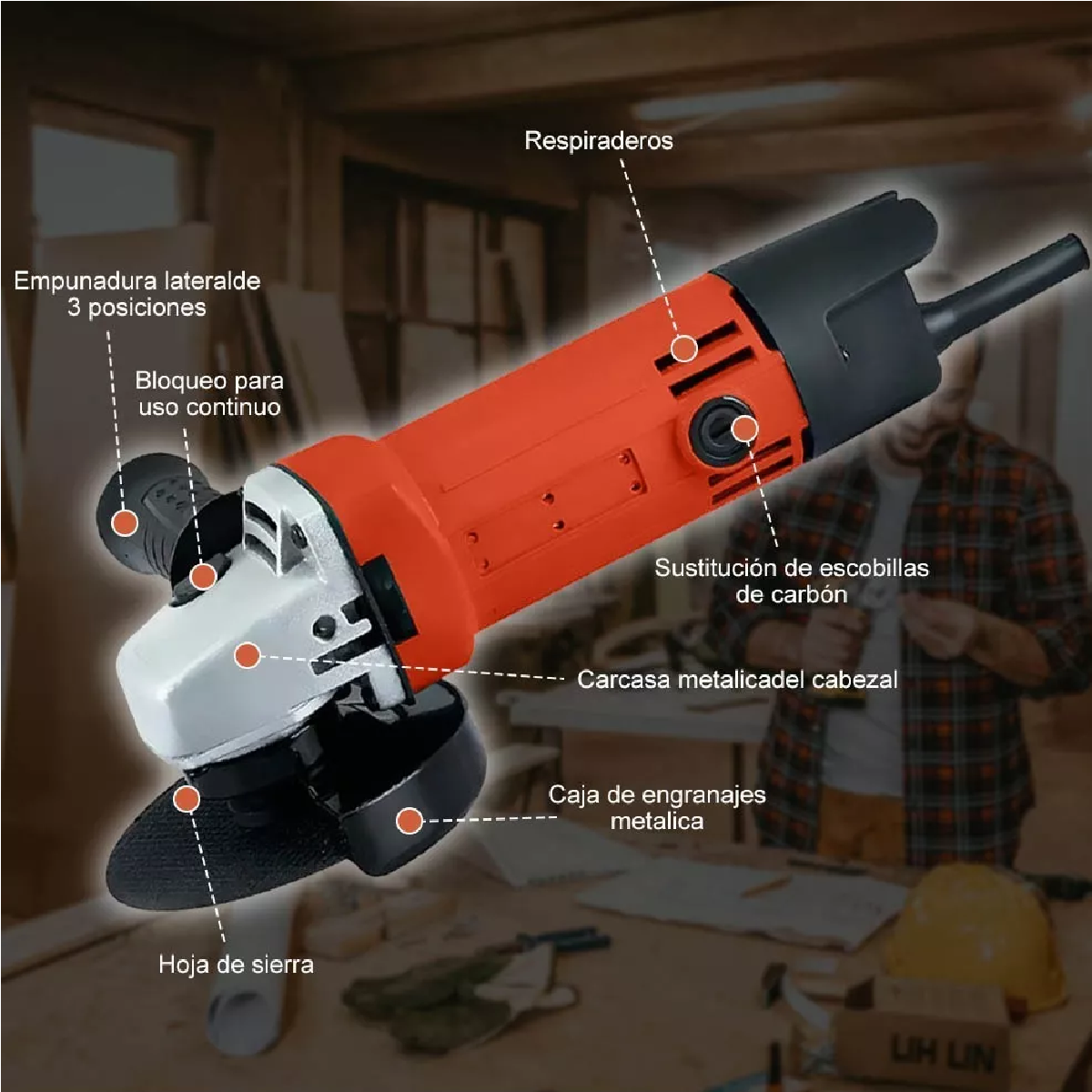 Set Taladro Rotomartillo 1780w+esmeriladora Con Accesorios 1980w