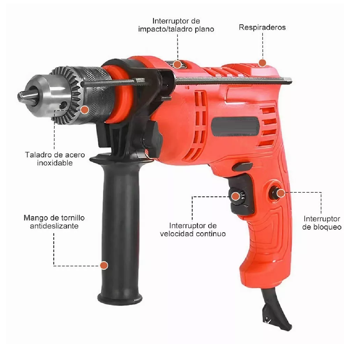 Set Taladro Rotomartillo 1780w+esmeriladora Con Accesorios 1980w