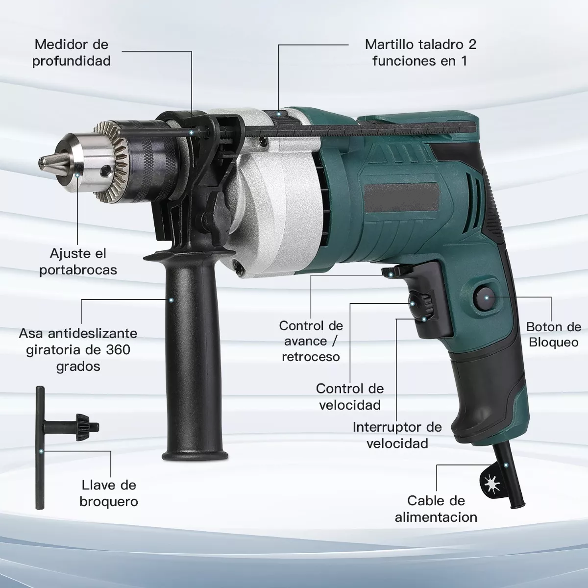 Taladro Rotomartillo 1/2 Profesional 710w