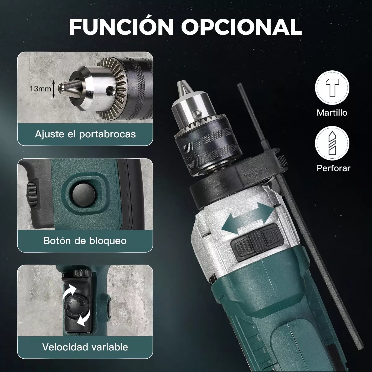 Taladro Rotomartillo 1/2 Profesional 710w
