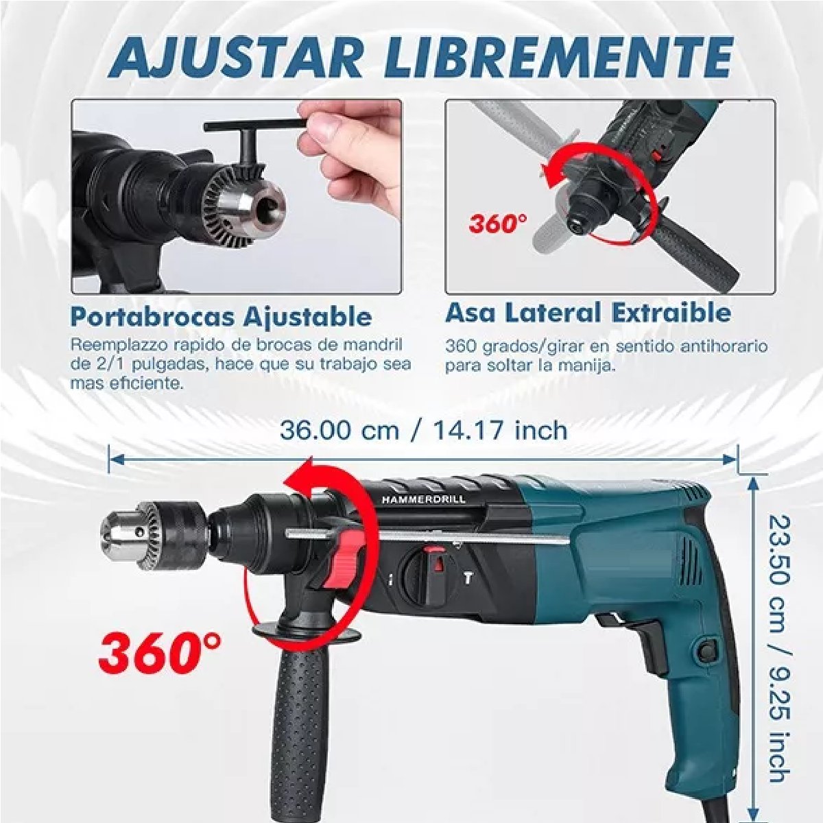 Rotomartillo Cincelador Martillo Perforador Sds 800w