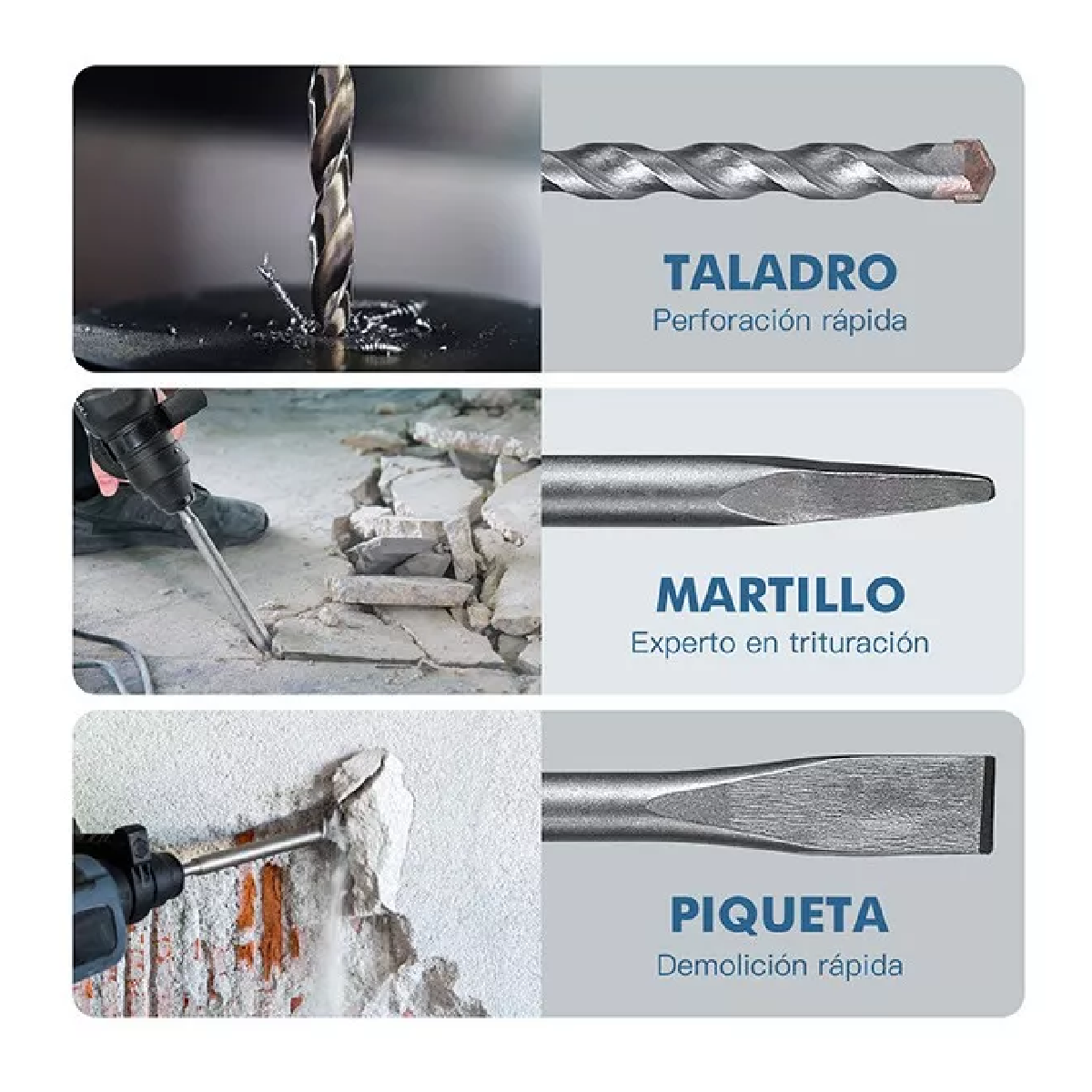 Rotomartillo Cincelador Martillo Perforador Sds 800w