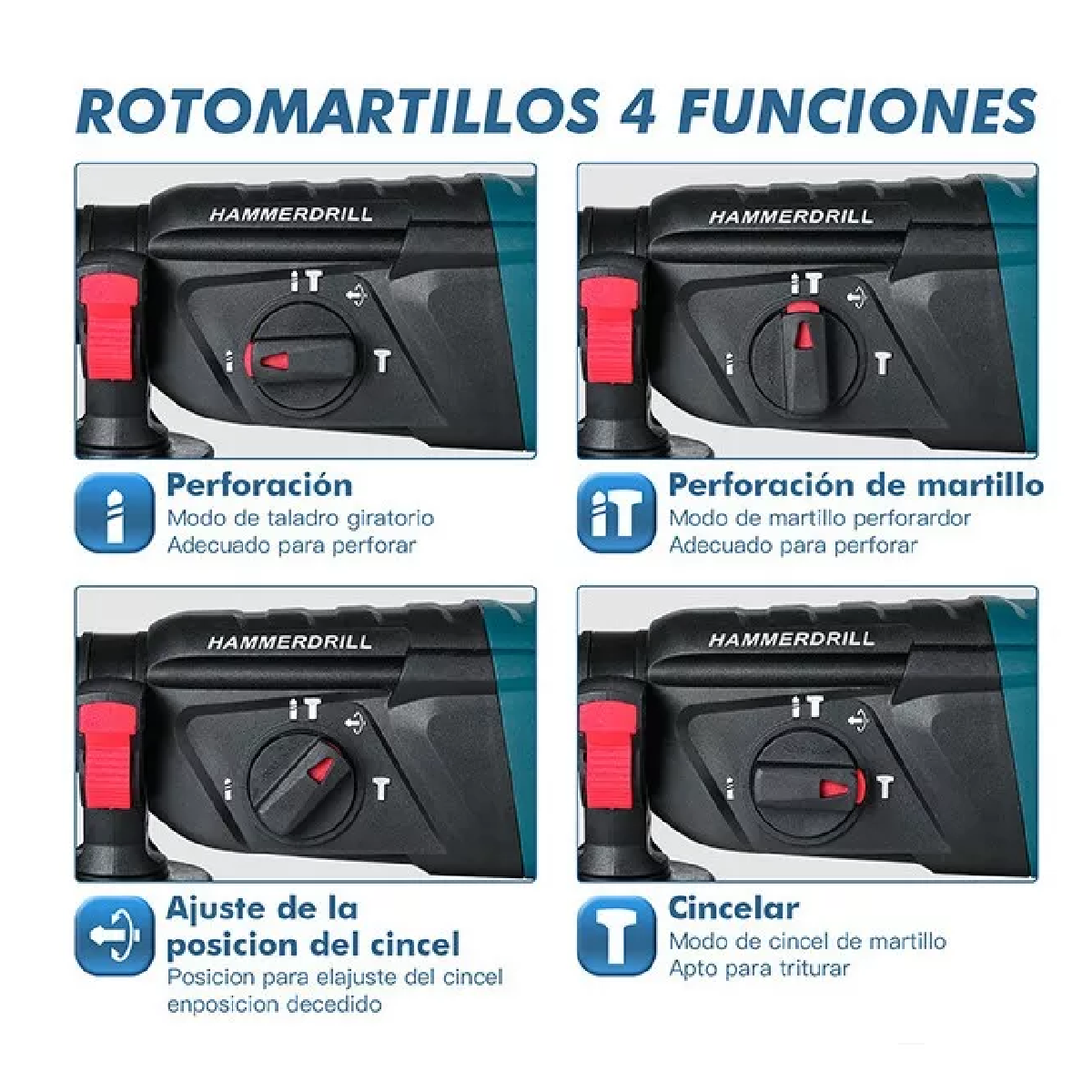 Rotomartillo Cincelador Martillo Perforador Sds 800w