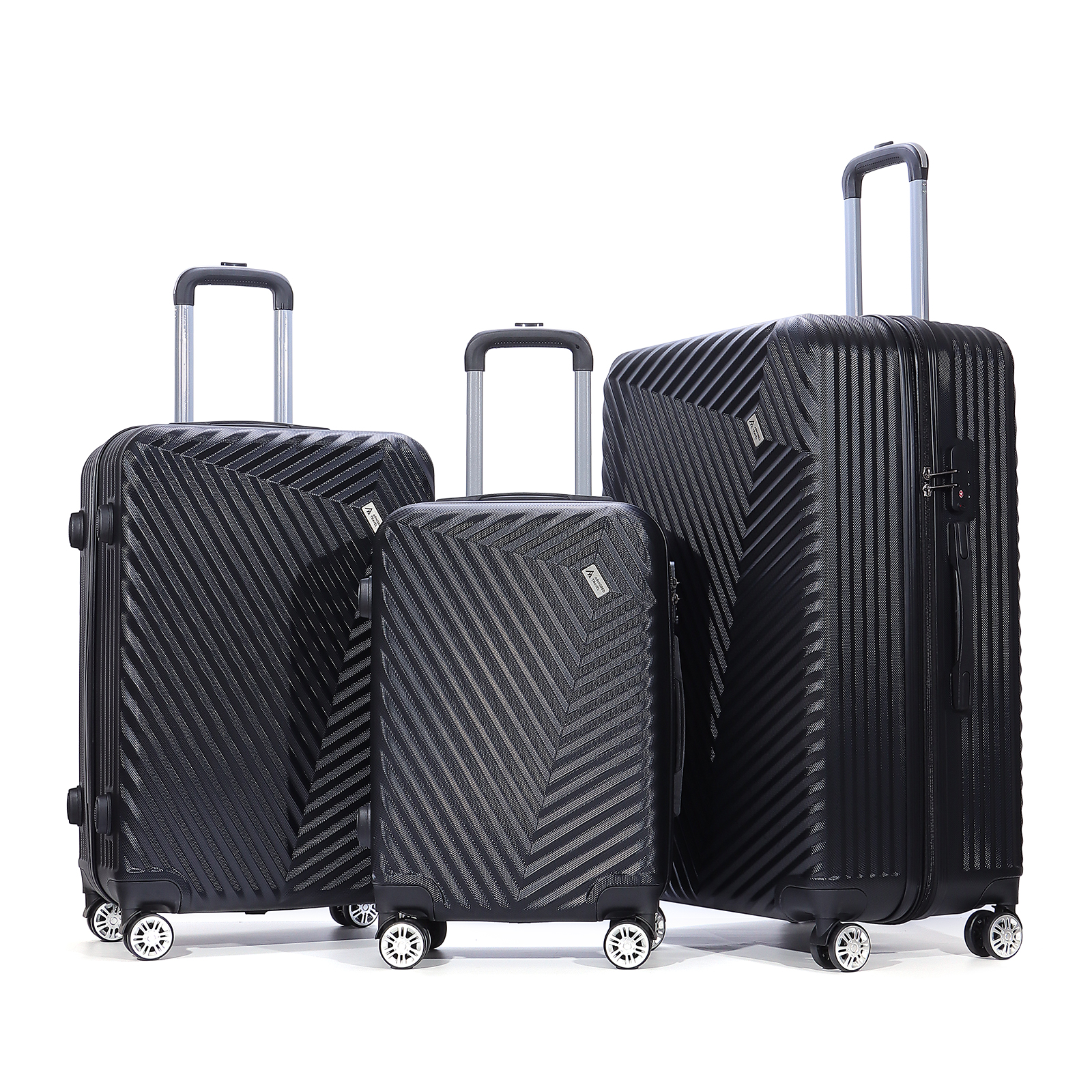 Maletas de viaje Rígidas set kit ABS doble calibre candado TSA LOCK Armored travel - Negro