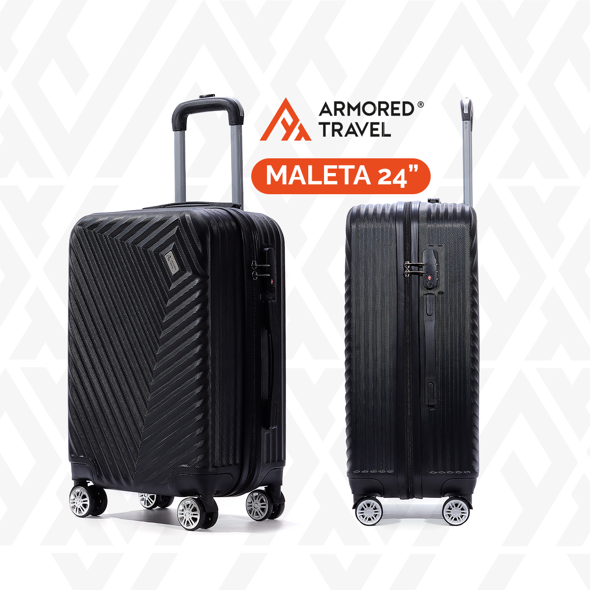 Maletas de viaje Rígidas set kit ABS doble calibre candado TSA LOCK Armored travel - Negro