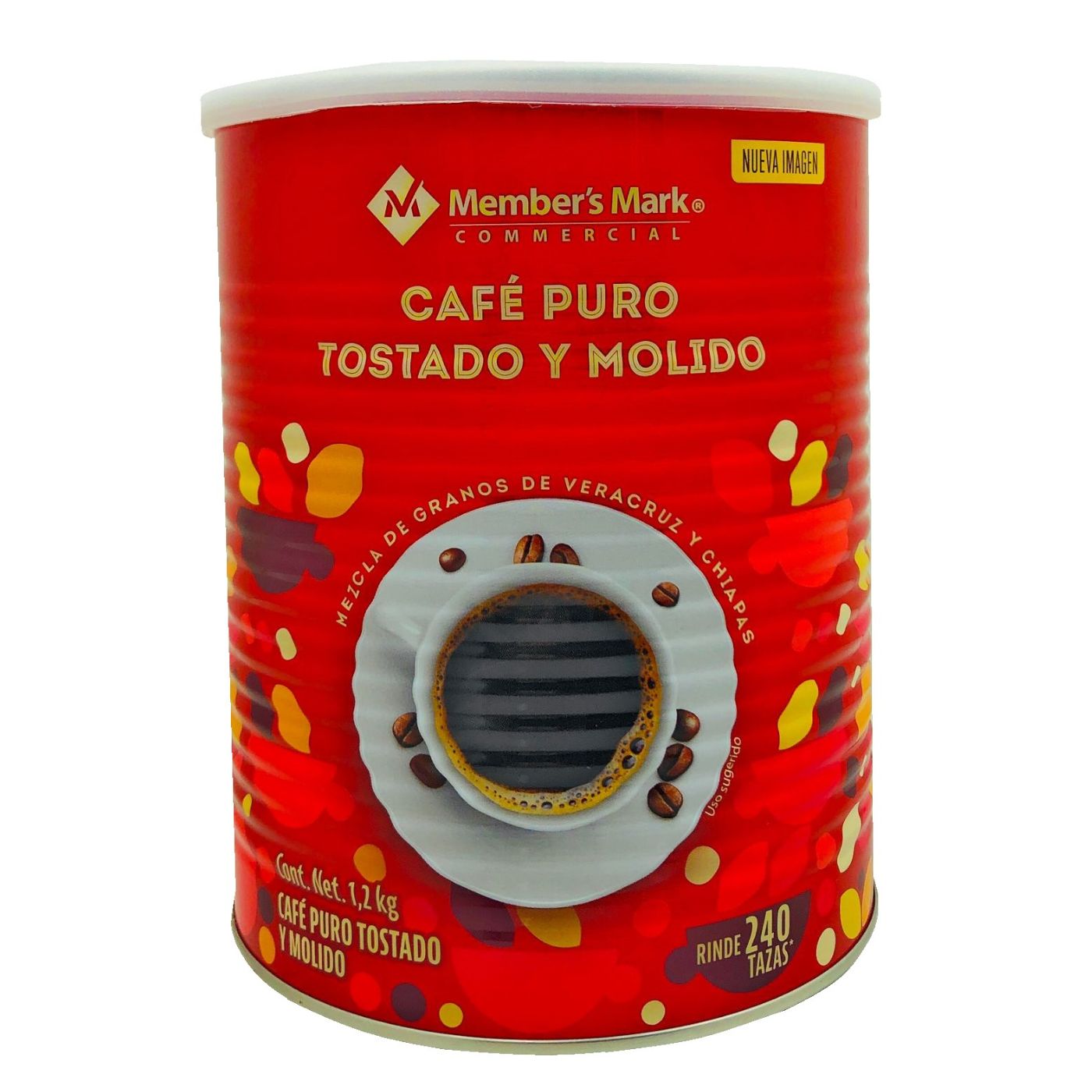 Café Puro Tostado Molido Members Mark Lata 1.2 kg