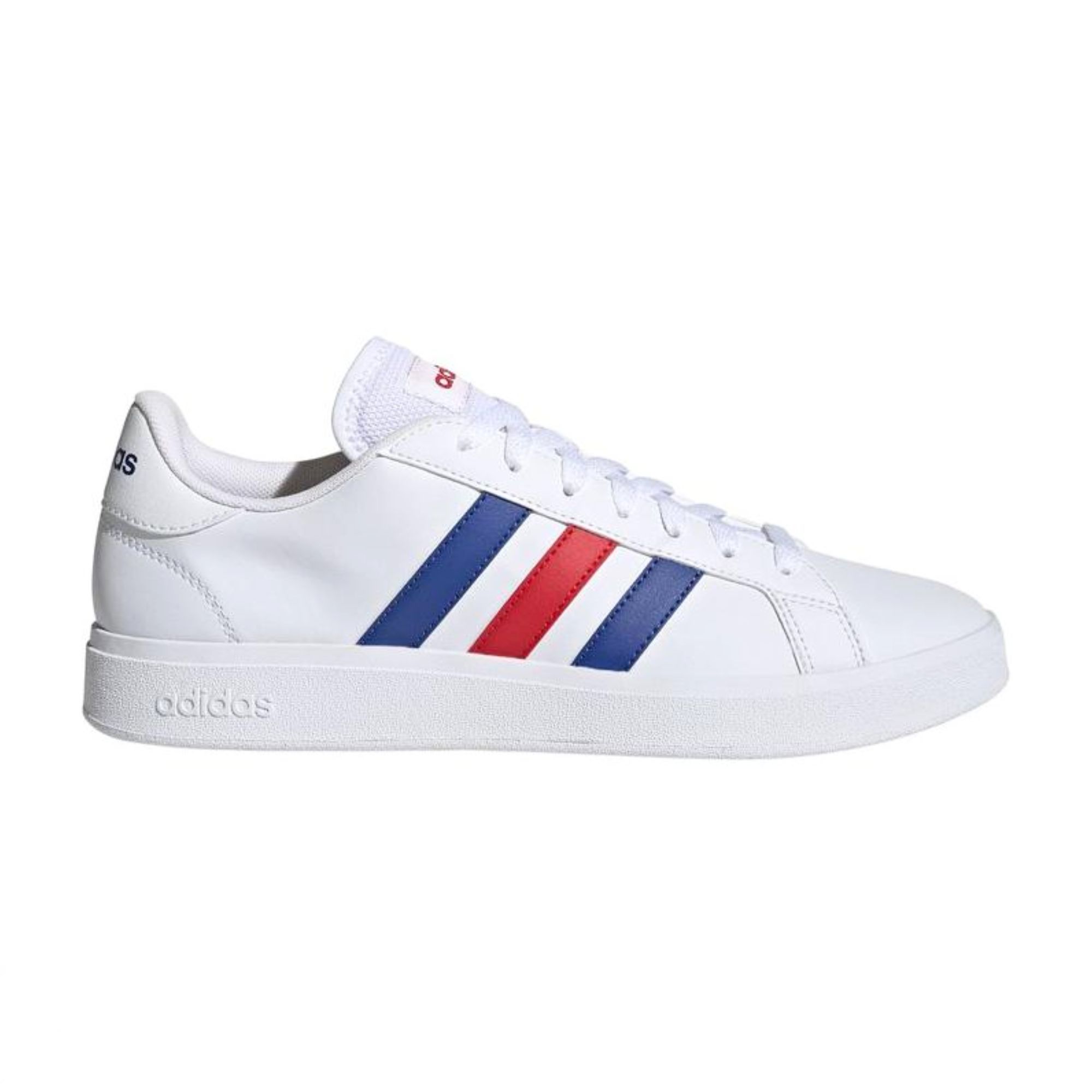 Tenis Adidas Grand Court 2.0 Lifestyle Blanco con Azul Rojo Hombre