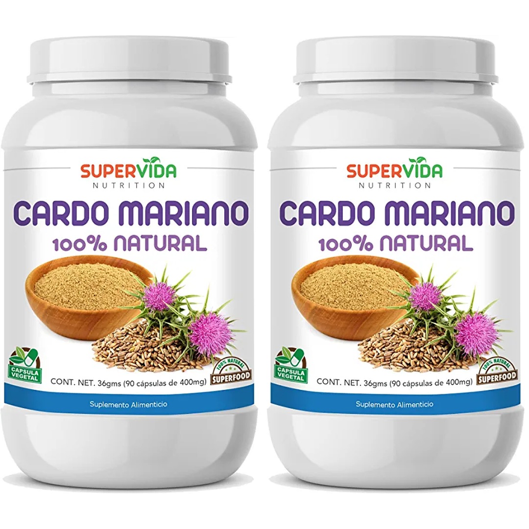Cardo Mariano 180 Cápsulas (2 Frascos de 90 Cápsulas Vegetales de 400 mg Cardo Mariano) |  - Suplementos 100% Naturales