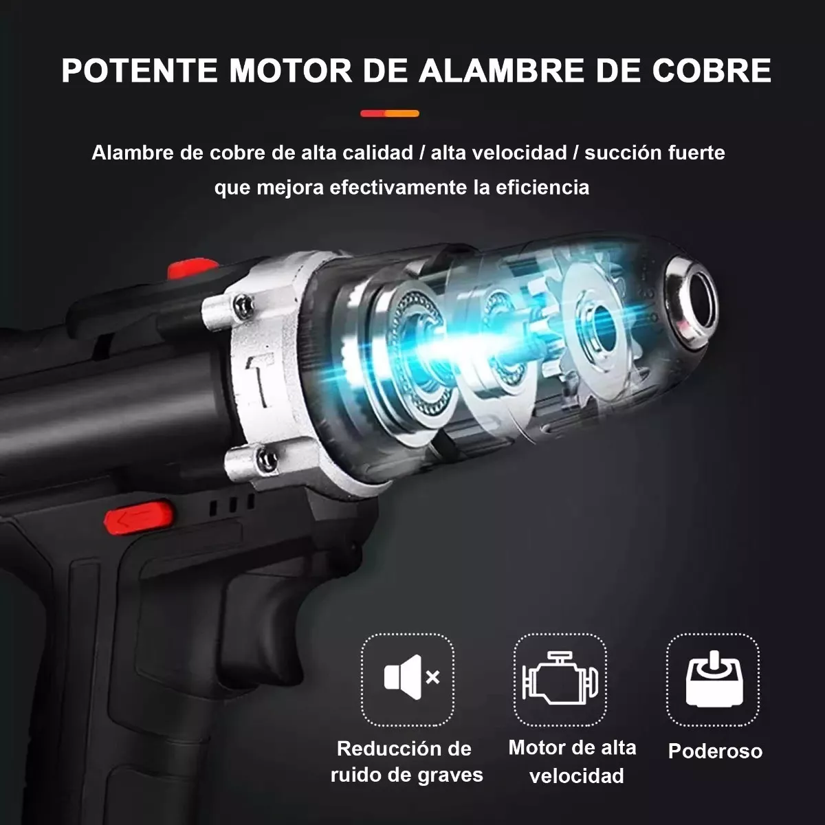 Taladro Eléctrico Inalámbrico Impacto 48v 1200rpm Negro