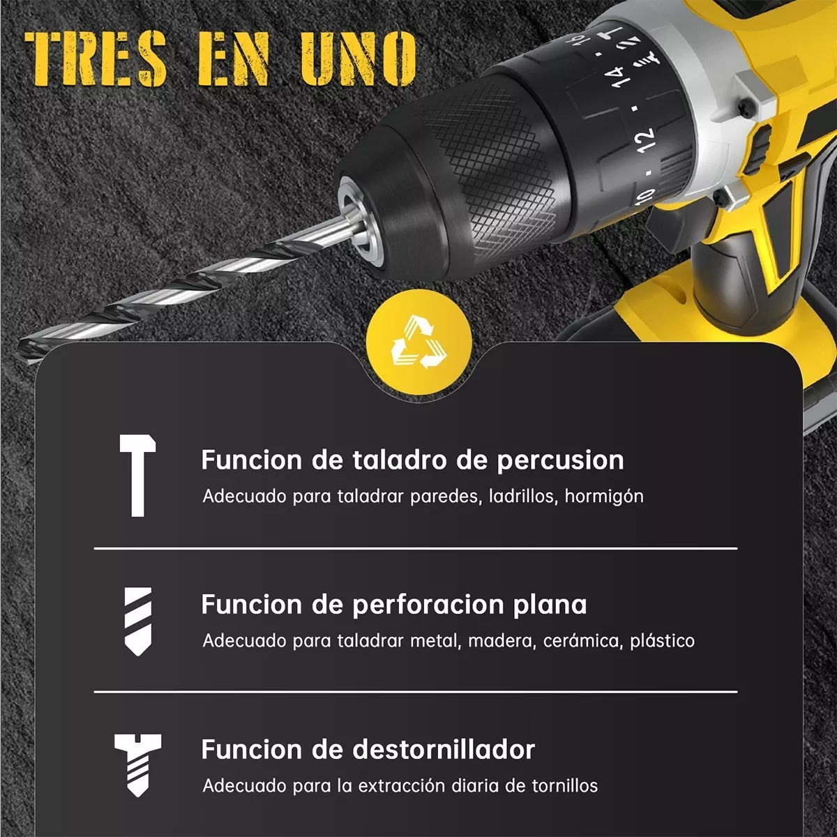 Taladro Inalámbrico Impacto Rotomartillo  2batería 21v