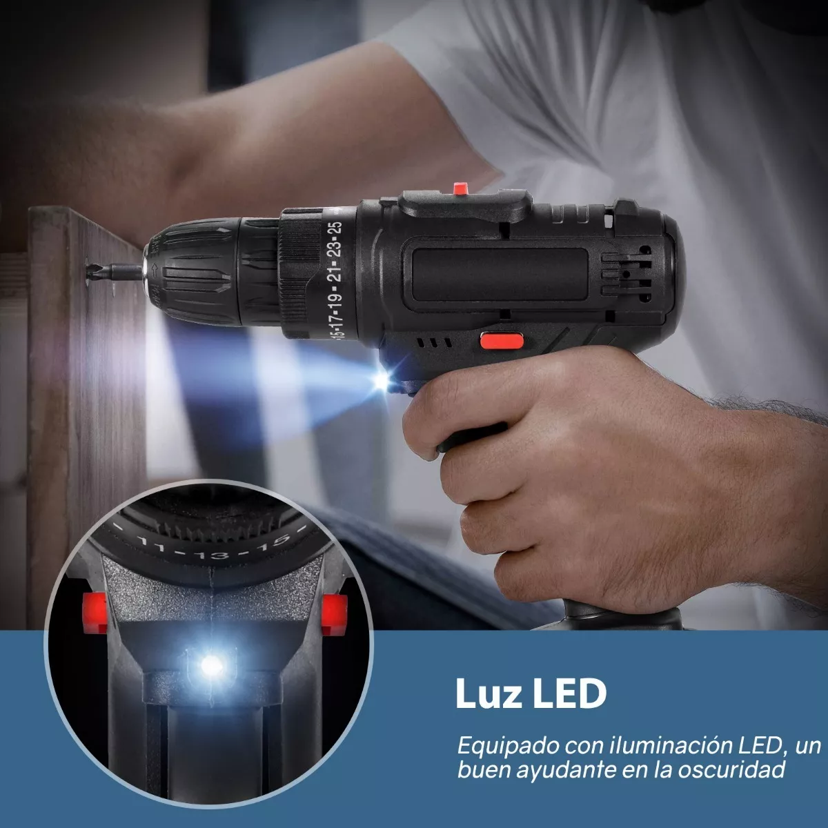 Kit 3 En 1 Taladros Inalambricos Atornillador Eléctrico 