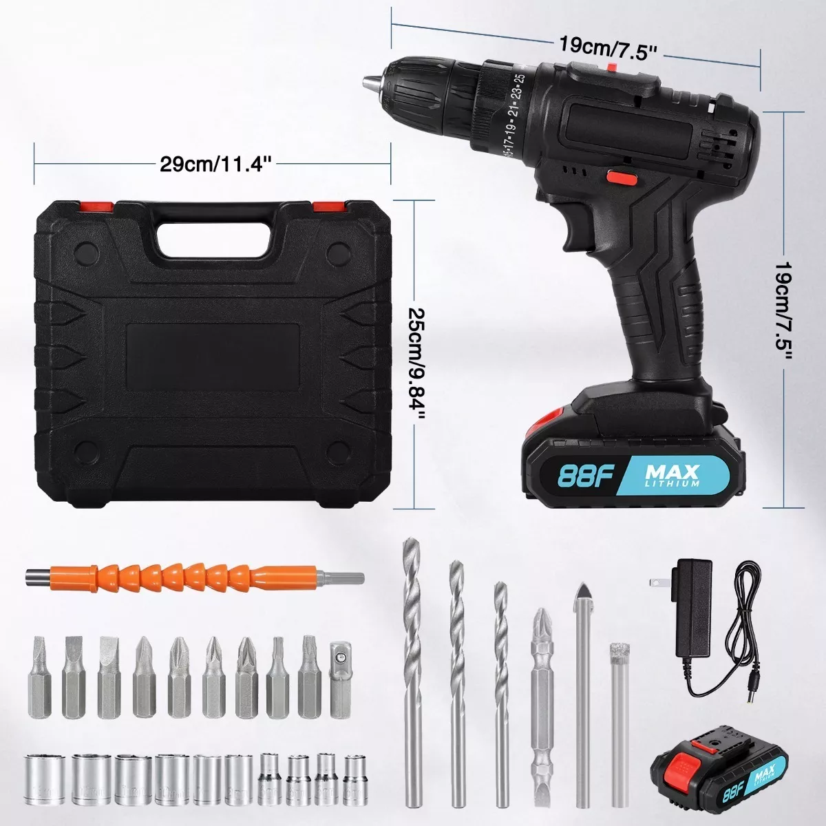 Kit 3 En 1 Taladros Inalambricos Atornillador Eléctrico 