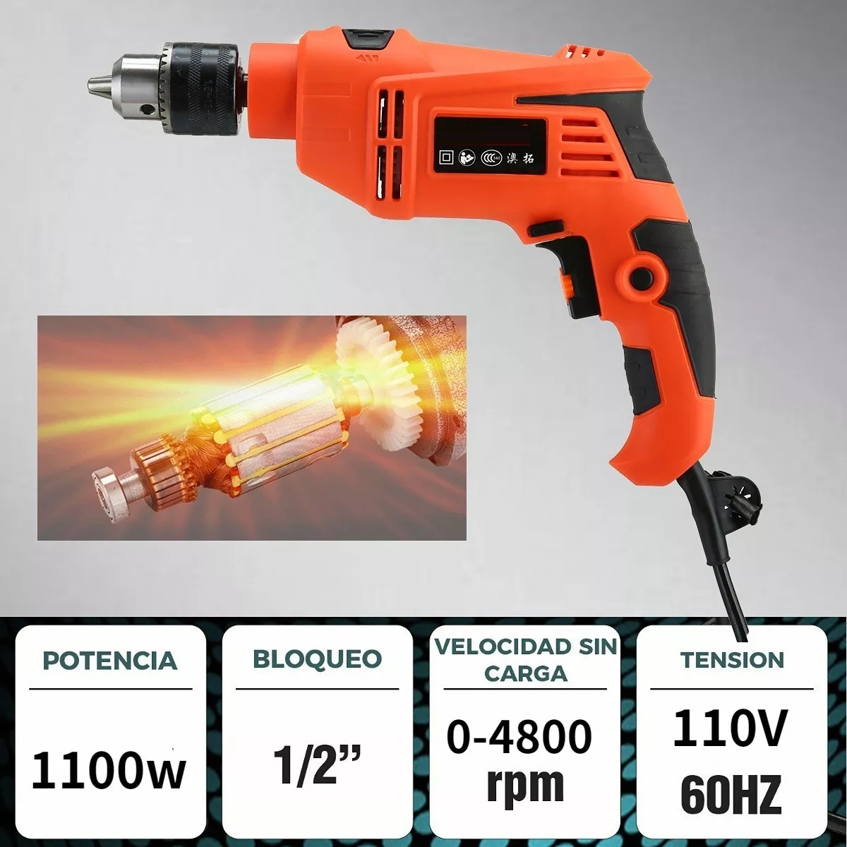Taladro Rotomartillo De 1/2 Y 1100w