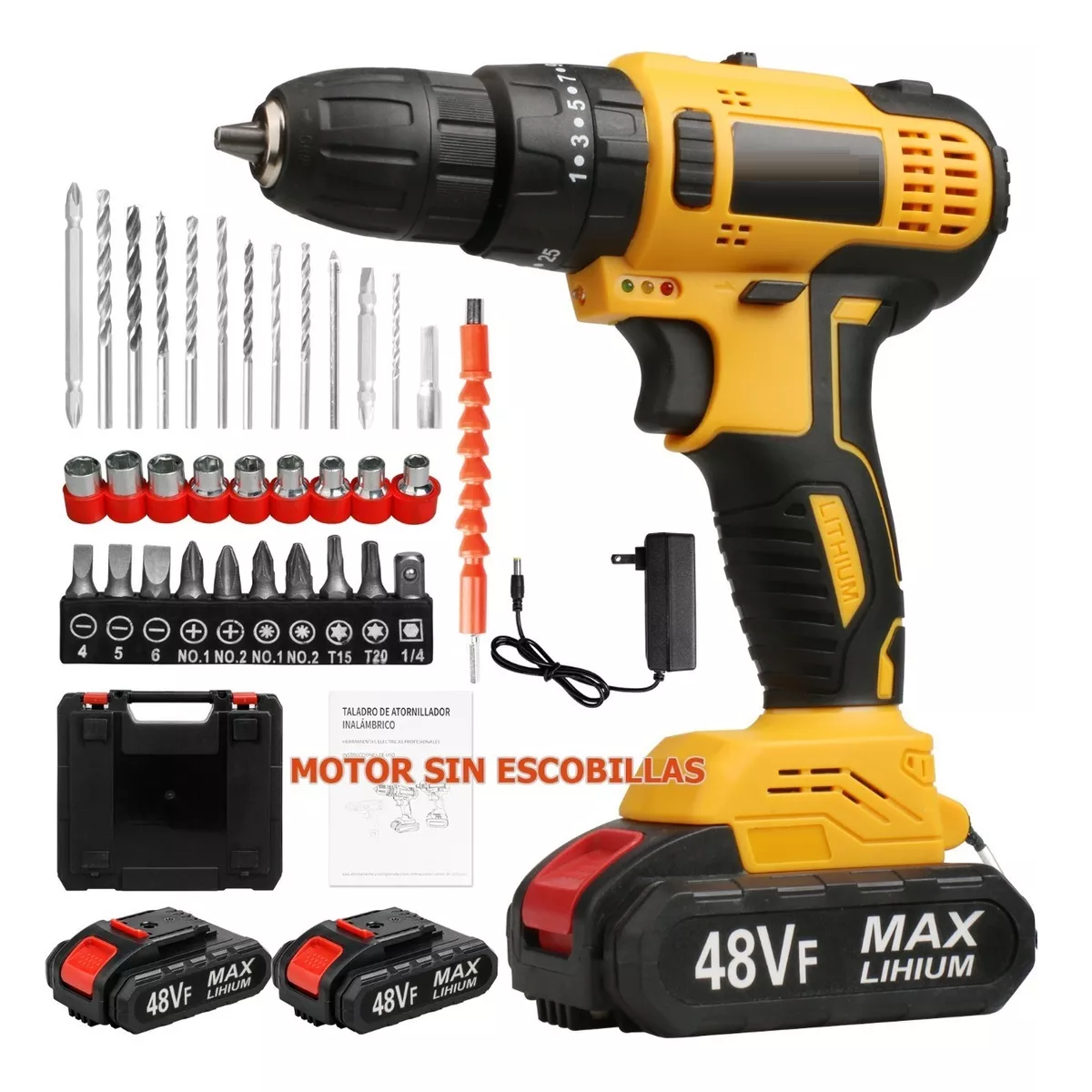 Taladro Rotomartillo Con Motor Sin Escobillas Con 2 Baterías