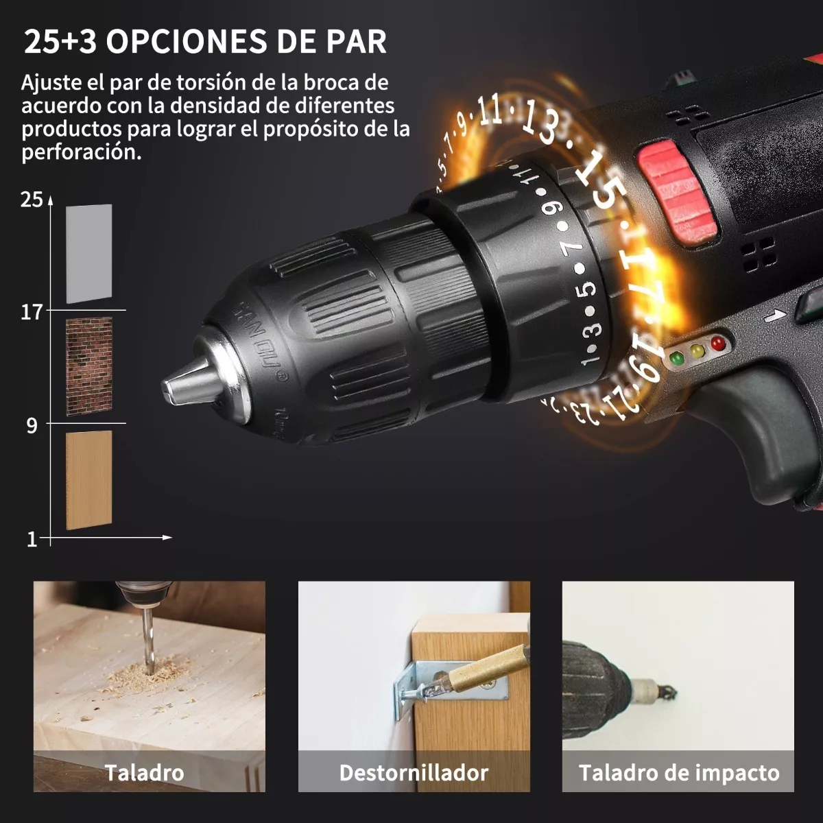 Taladro Rotomartillo Sin Carbón Con Batería De Litio Maletín