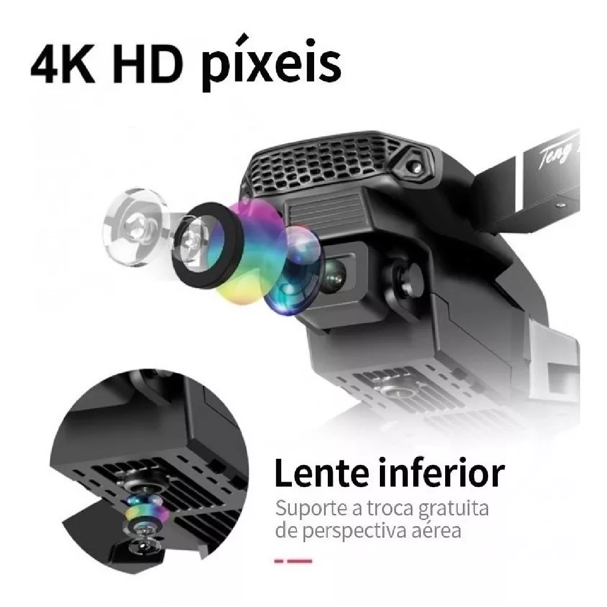 Drone E88 Pro Cámara 4k Hd Dupla Con 3 Baterías Blanco