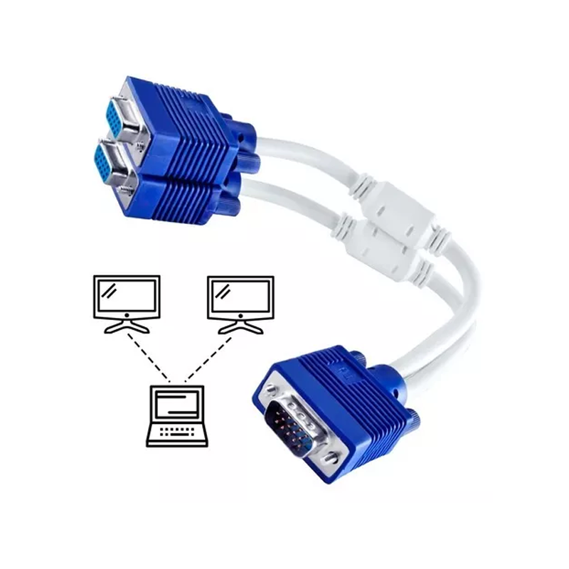 Cable Duplicador Splitter Vga Doble Laptop Monitor Pc