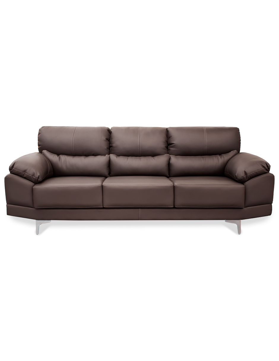Sala de Piel Genuina Sofa,Love y Sillón Lisboa Color Chocolate - ConfortoPiel