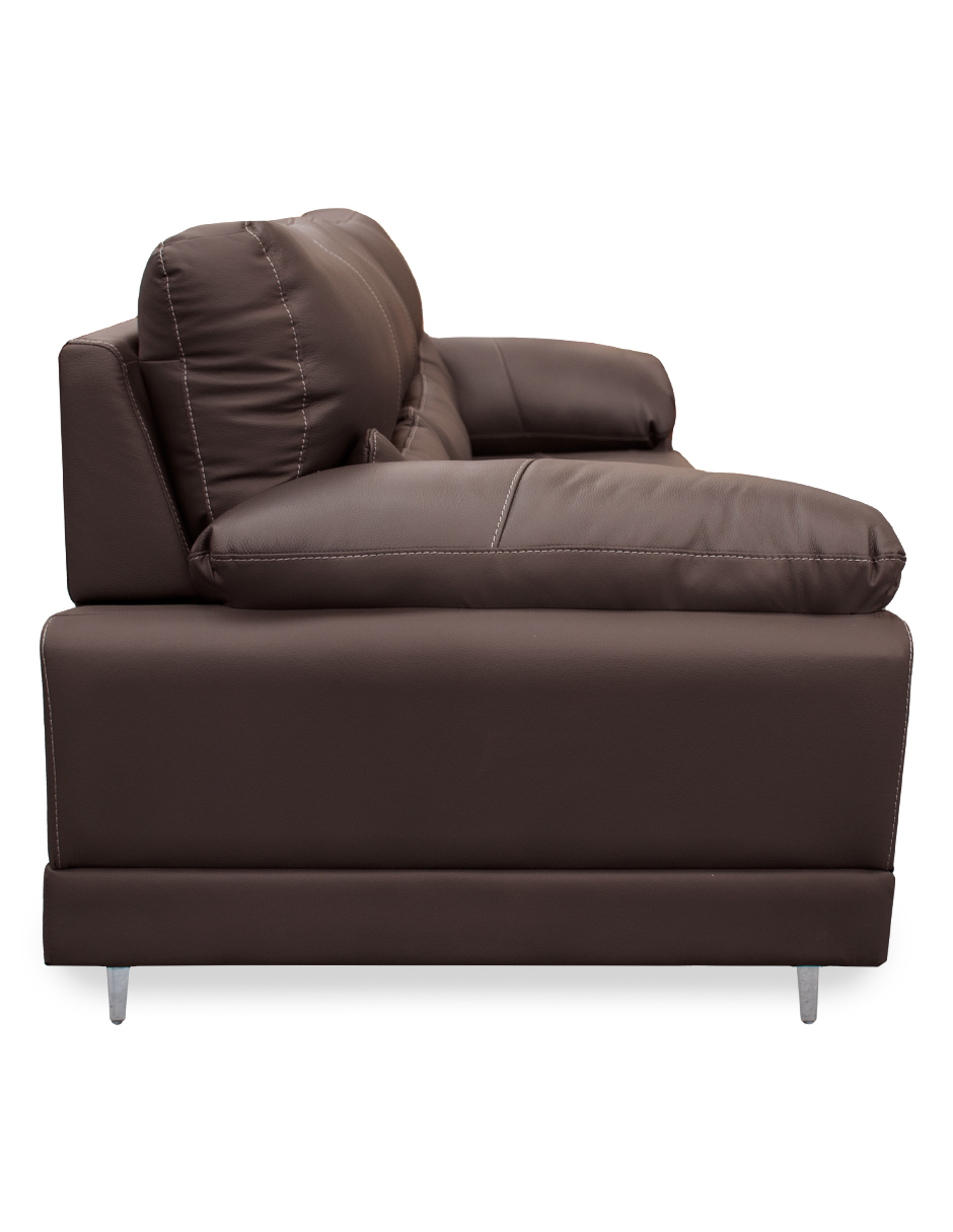 Sala de Piel Genuina Sofa,Love y Sillón Lisboa Color Chocolate - ConfortoPiel