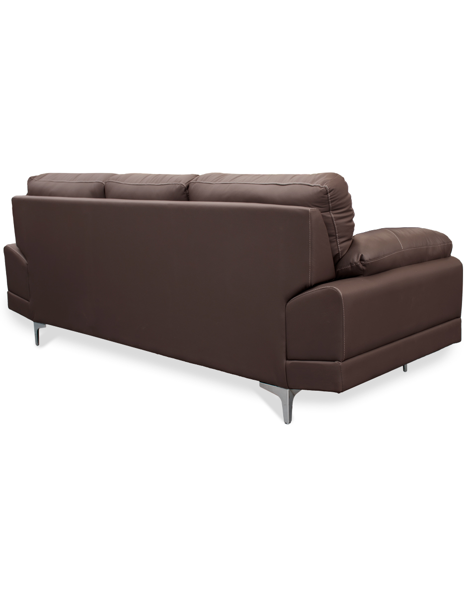 Sala de Piel Genuina Sofa,Love y Sillón Lisboa Color Chocolate - ConfortoPiel