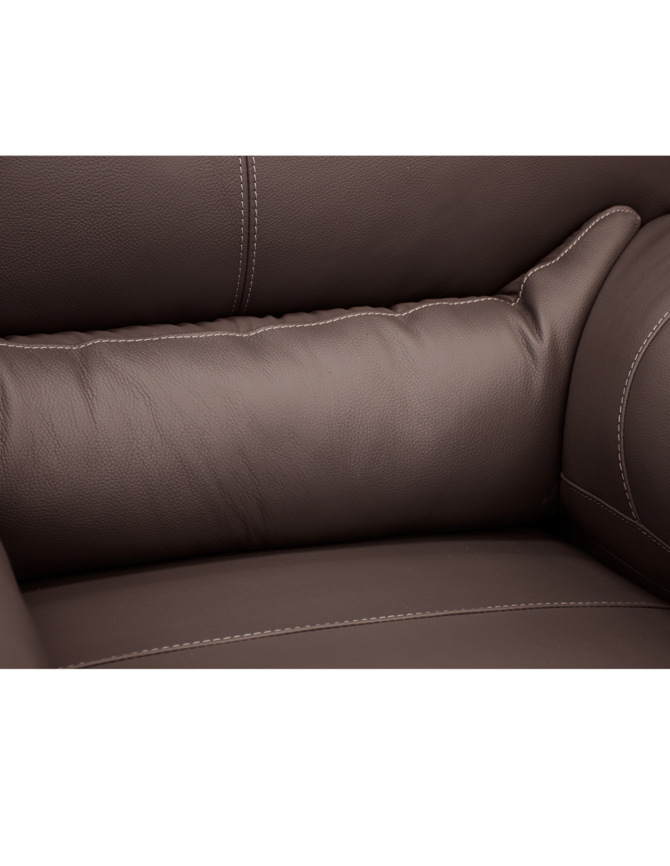 Sala de Piel Genuina Sofa,Love y Sillón Lisboa Color Chocolate - ConfortoPiel