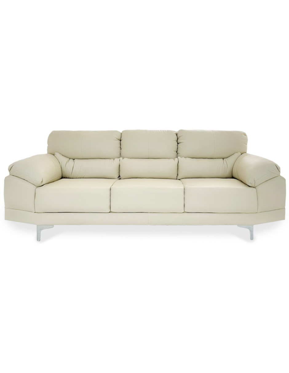 Sala de Piel Genuina Sofa y Love Seat  Lisboa Color Marfil - ConfortoPiel