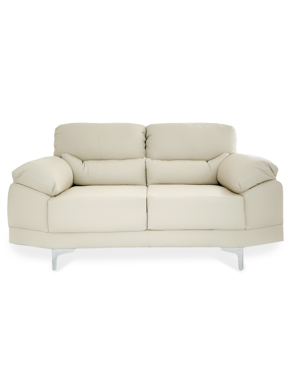 Sala de Piel Genuina Sofa y Love Seat  Lisboa Color Marfil - ConfortoPiel
