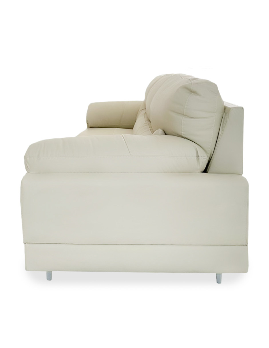 Sala de Piel Genuina Sofa y Love Seat  Lisboa Color Marfil - ConfortoPiel