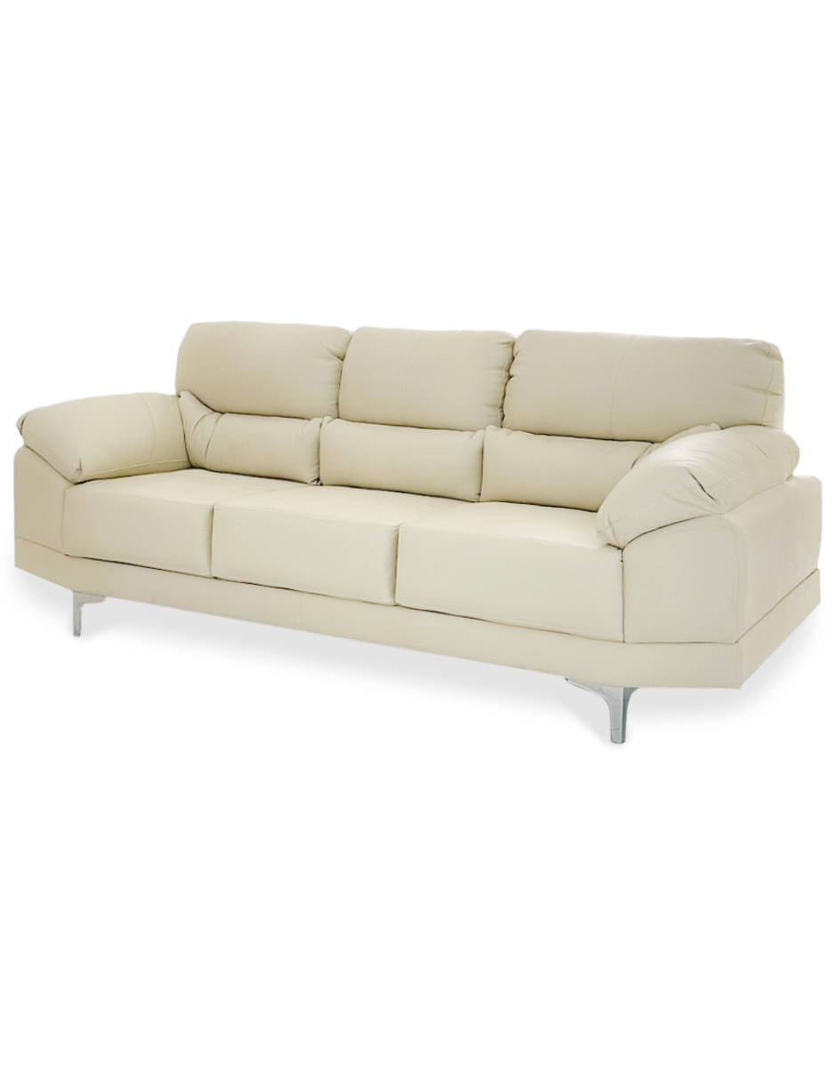 Sala de Piel Genuina Sofa y Love Seat  Lisboa Color Marfil - ConfortoPiel