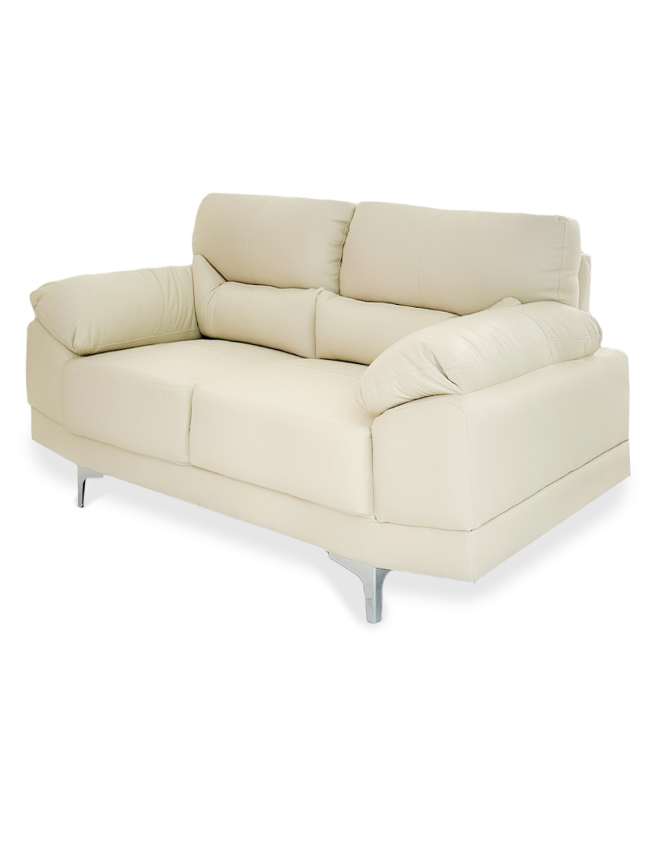 Sala de Piel Genuina Sofa y Love Seat  Lisboa Color Marfil - ConfortoPiel