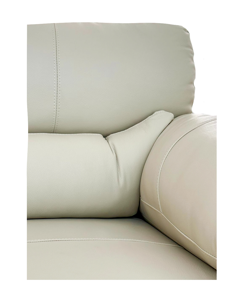 Sala de Piel Genuina Sofa y Love Seat  Lisboa Color Marfil - ConfortoPiel