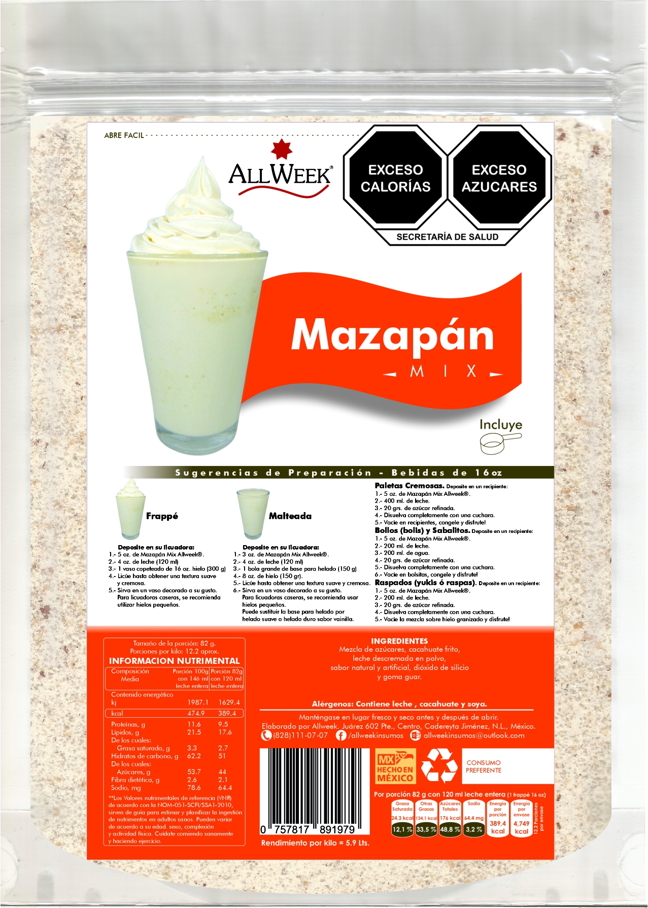 Sabor Mazapán 1kg (frappé Mix/ Base Polvo)