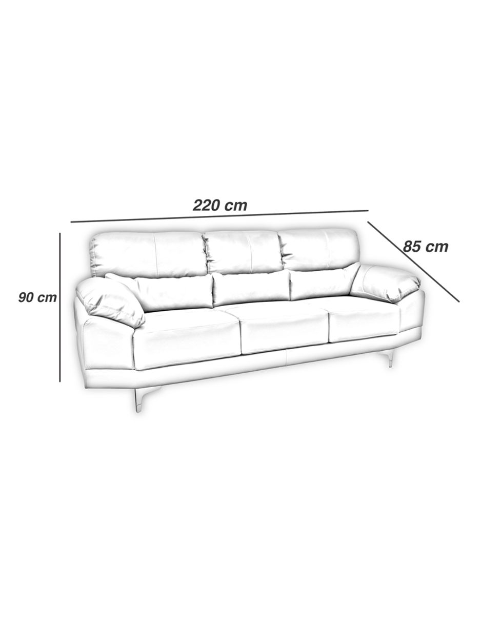 Sofá de piel Genuina Lisboa Color Marfil - ConfortoPiel