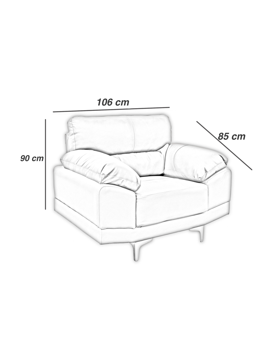 Sillón Individual de piel Genuina Lisboa Color Chocolate - ConfortoPiel