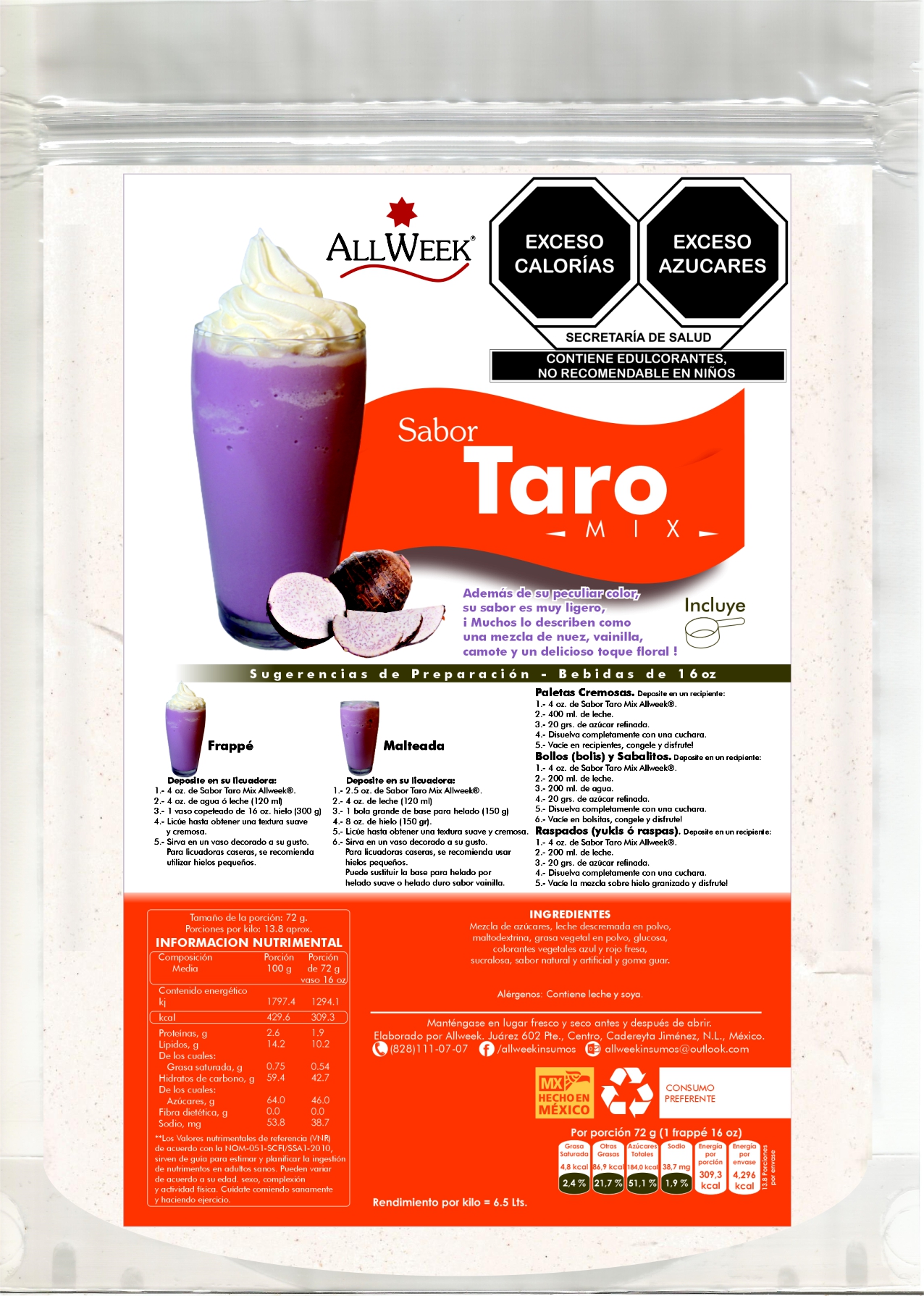 Sabor Taro 1kg (frappé Mix/ Base Polvo)