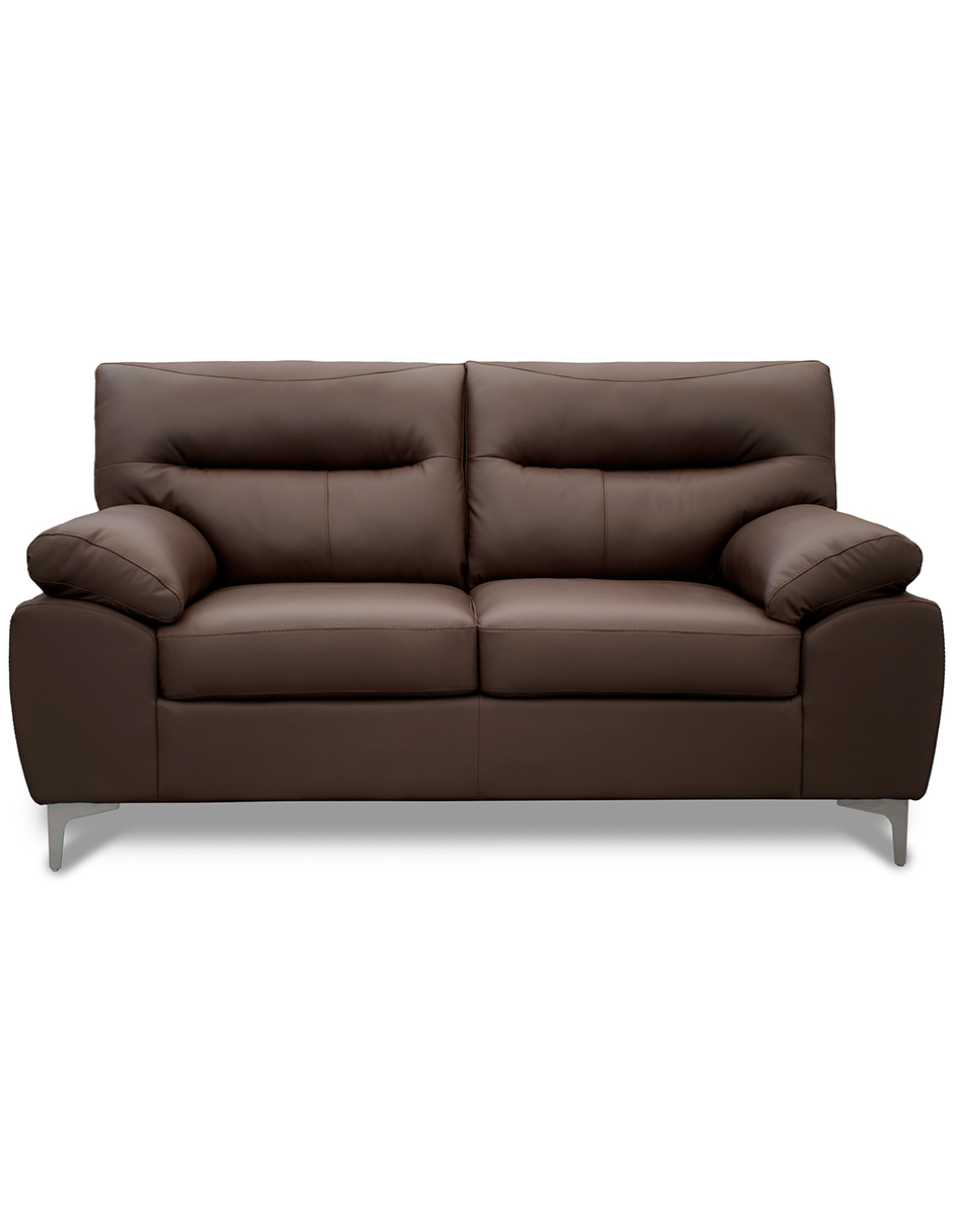 Sala de Piel Genuina Sofa,Love y Sillón Isabela Color Chocolate - ConfortoPiel
