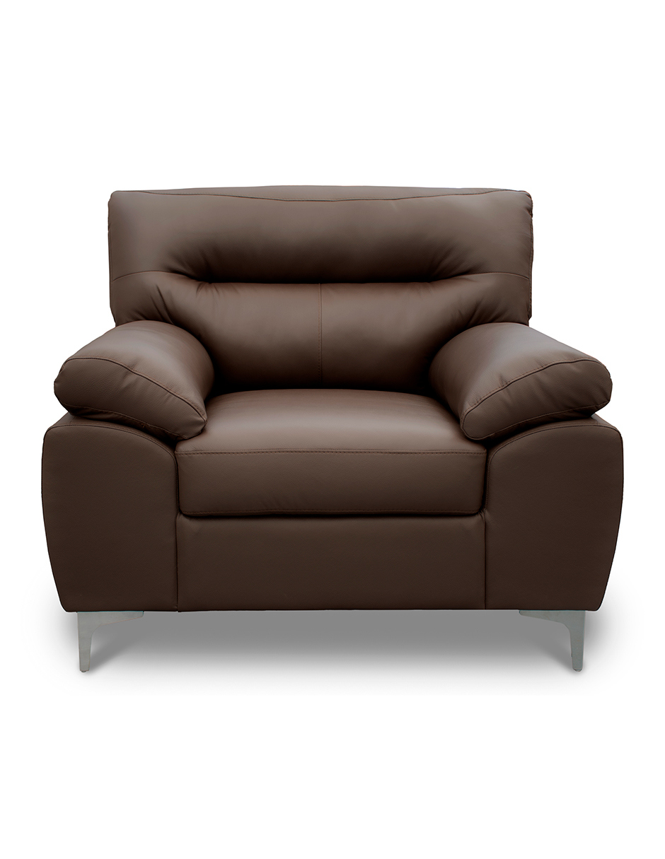 Sala de Piel Genuina Sofa,Love y Sillón Isabela Color Chocolate - ConfortoPiel